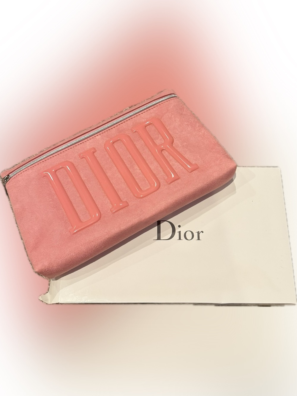Dior Beauty Pink Velvet Clutch, Jewelry, or Cosmetic Bag NIB